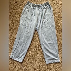 C.O. Petites Pants Size PxL Blue Pull On Stretch Cotton Blend